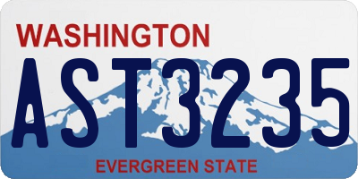 WA license plate AST3235