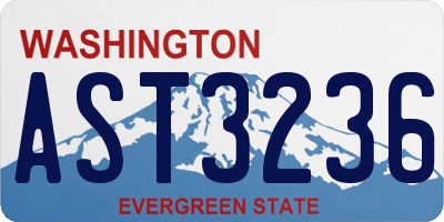 WA license plate AST3236