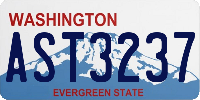 WA license plate AST3237