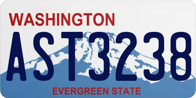 WA license plate AST3238