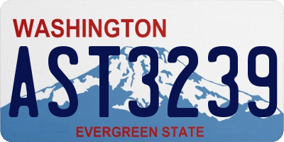 WA license plate AST3239