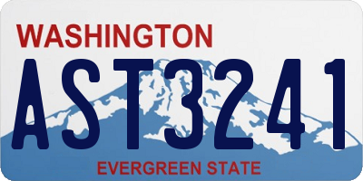 WA license plate AST3241