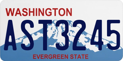 WA license plate AST3245