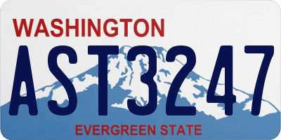 WA license plate AST3247
