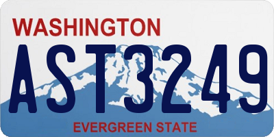 WA license plate AST3249