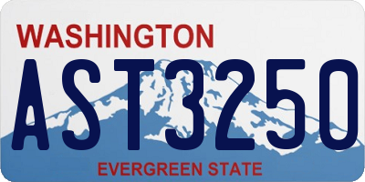 WA license plate AST3250