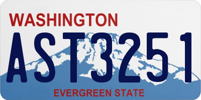 WA license plate AST3251