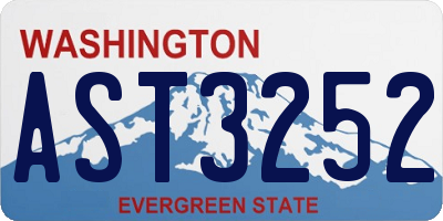 WA license plate AST3252