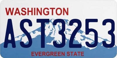 WA license plate AST3253