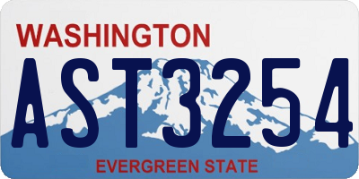 WA license plate AST3254