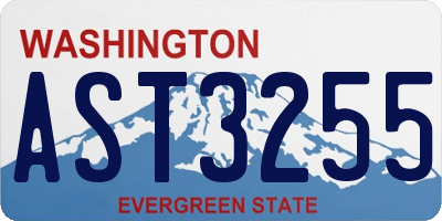 WA license plate AST3255