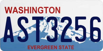WA license plate AST3256