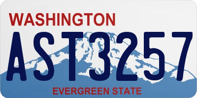 WA license plate AST3257