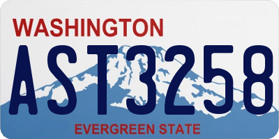 WA license plate AST3258