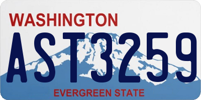 WA license plate AST3259