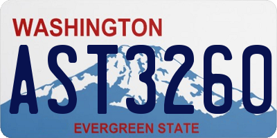 WA license plate AST3260