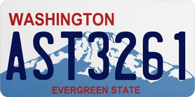 WA license plate AST3261