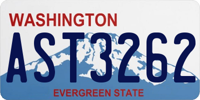 WA license plate AST3262
