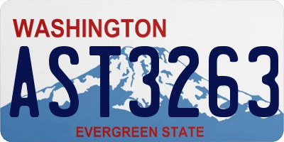 WA license plate AST3263