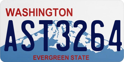 WA license plate AST3264
