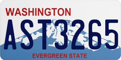 WA license plate AST3265