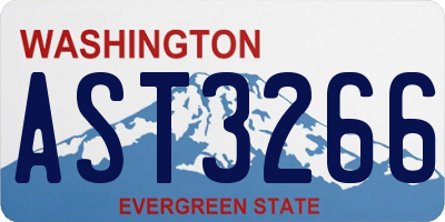 WA license plate AST3266