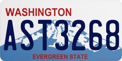 WA license plate AST3268