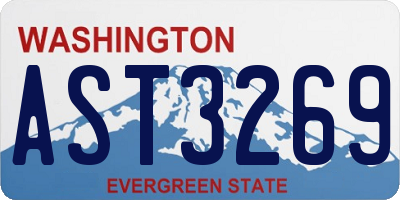 WA license plate AST3269
