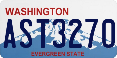 WA license plate AST3270