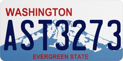 WA license plate AST3273