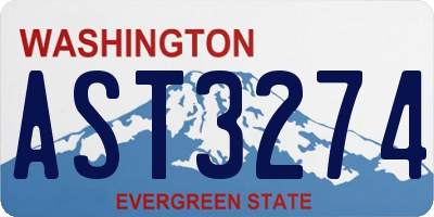 WA license plate AST3274