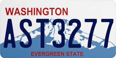 WA license plate AST3277