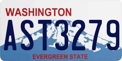 WA license plate AST3279