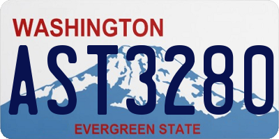 WA license plate AST3280