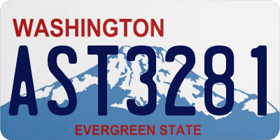 WA license plate AST3281