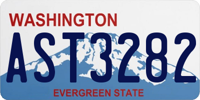 WA license plate AST3282