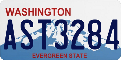 WA license plate AST3284
