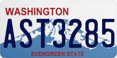 WA license plate AST3285