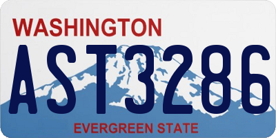 WA license plate AST3286