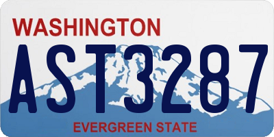 WA license plate AST3287