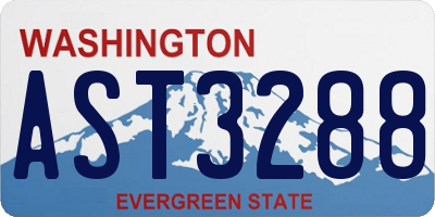 WA license plate AST3288