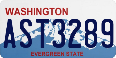 WA license plate AST3289