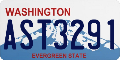 WA license plate AST3291