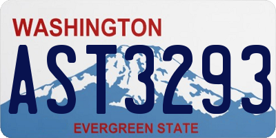 WA license plate AST3293