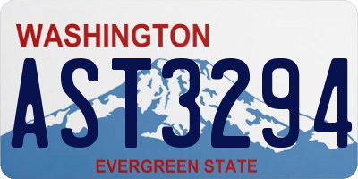 WA license plate AST3294