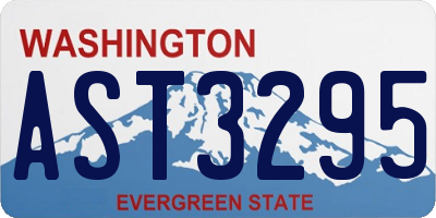 WA license plate AST3295