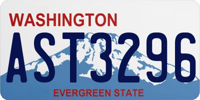 WA license plate AST3296