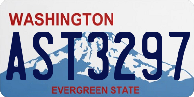 WA license plate AST3297