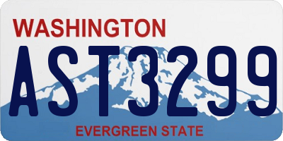 WA license plate AST3299
