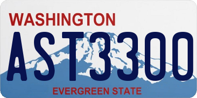 WA license plate AST3300